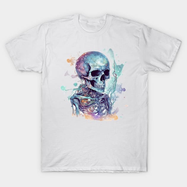 dreamy galaxy skeleton T-Shirt by Black Dream Cat